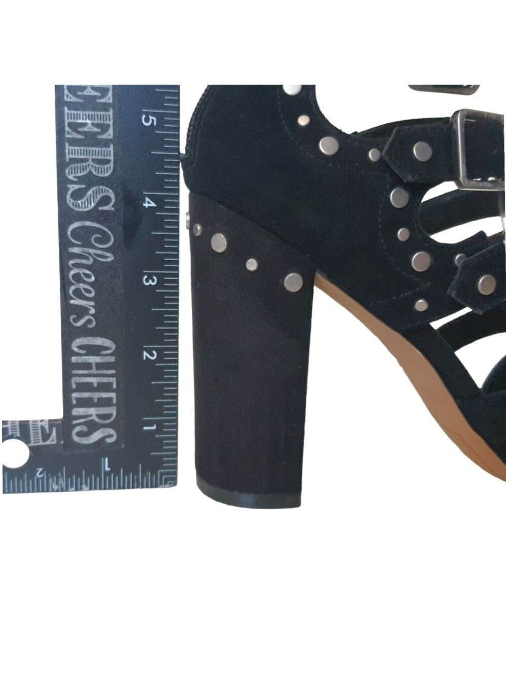 Sam Edelman Studded Strappy Buckled Heels Womens 7.5 - Picture 12 of 16